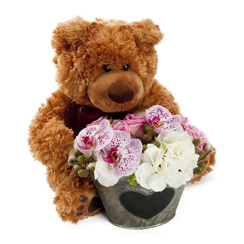 Bouquet de fleurs ours en peluche • Ma Peluche
